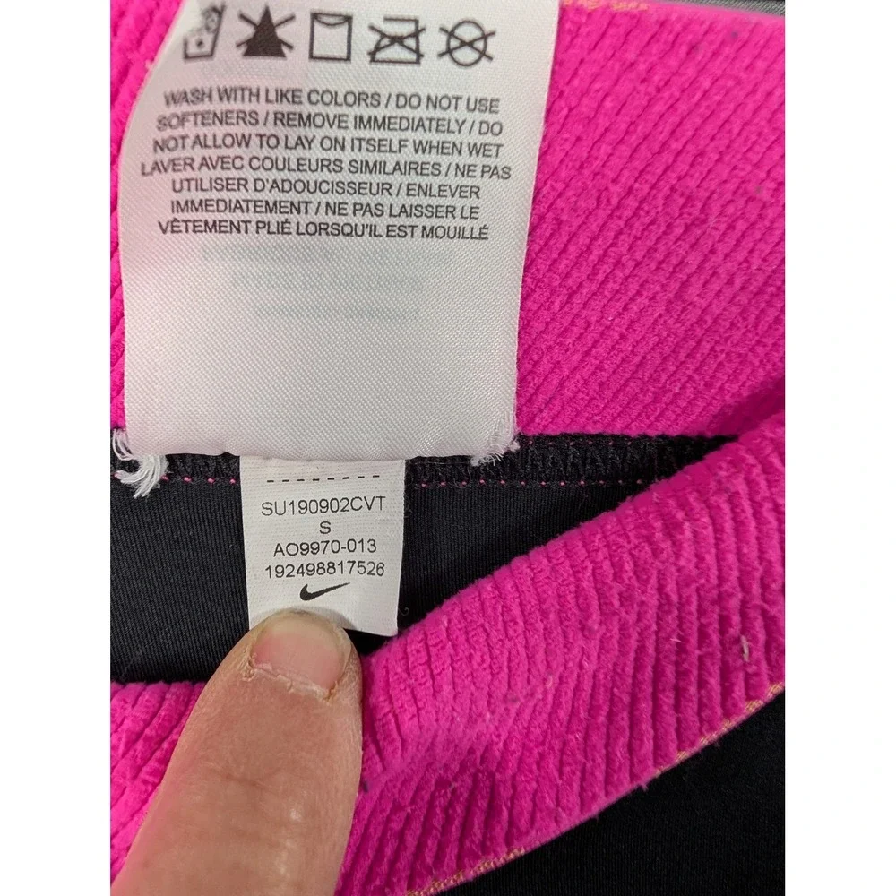 Nike Pro Girls Black Pink Orange Training Leggings  Size Small